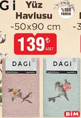 DAGİ YÜZ HAVLUSU 50X90 CM fiyat ve kampanya bilgisi